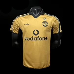 Manchester United 2001-02 100th Anniversary Edition Gold Retro Jersey