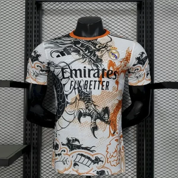 Real Madrid 2025-26 Black & White Dragon Special Edition Jersey Player Version
