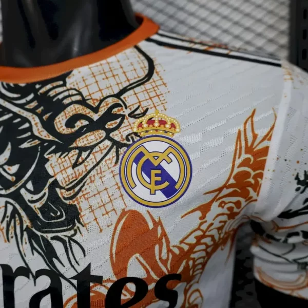 Real Madrid 2025-26 Black & White Dragon Special Edition Jersey Player Version - Image 3