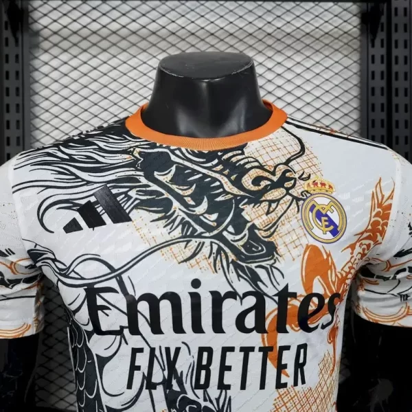 Real Madrid 2025-26 Black & White Dragon Special Edition Jersey Player Version - Image 5