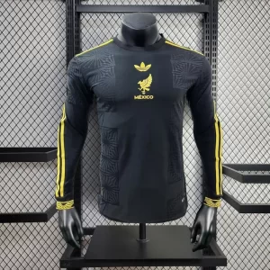 Mexico 2025-26 Gold Cup Edition Black Long Sleeve Jersey Player Version