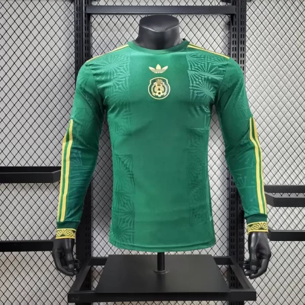 Mexico 2025-26 Gold Cup Edition Green Long Sleeve Jersey Player Version
