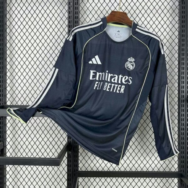 Real Madrid 2025-26 Away Long Sleeved Jersey Fan Version