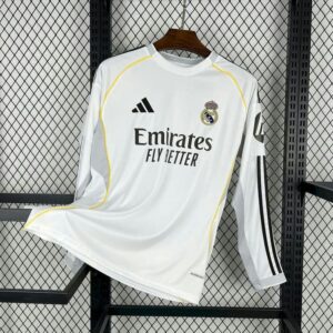 Real Madrid 2025-26 Home Long Sleeved Jersey Fan Version