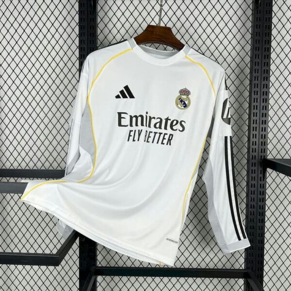 Real Madrid 2025-26 Home Long Sleeved Jersey Fan Version