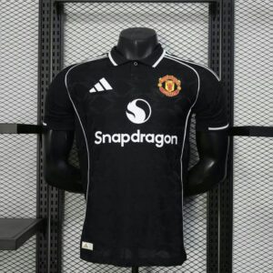 Manchester United 2025-26 Black & White Special Edition Jersey Player Version