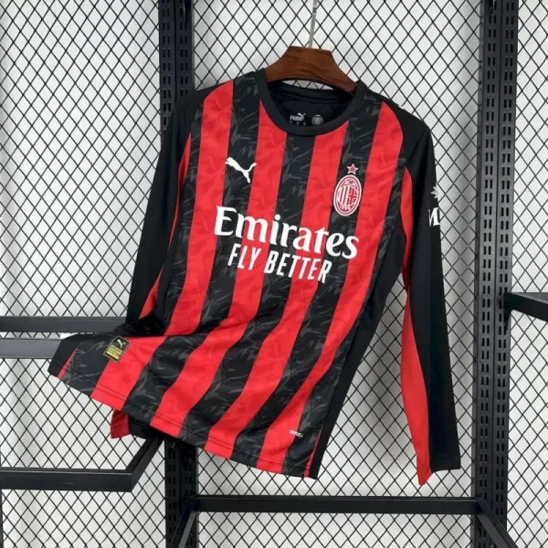 AC Milan 2025-26 Home Long Sleeve Jersey Fan Version