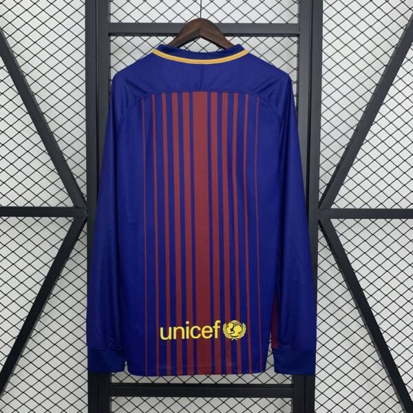 Barcelona 2017-18 Home Long Sleeve Retro Jersey - Image 2