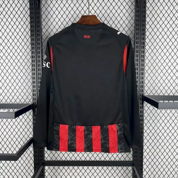 AC Milan 2025-26 Home Long Sleeve Jersey Fan Version - Image 2