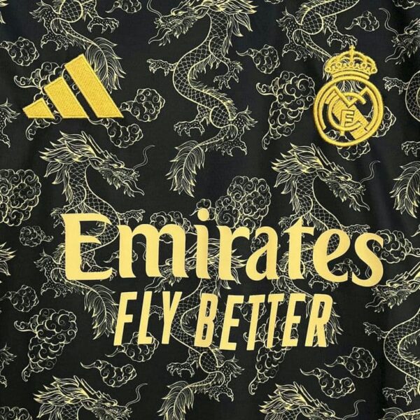 Real Madrid 2025-26 Black Golden Dragon Special Edition Jersey - Image 3