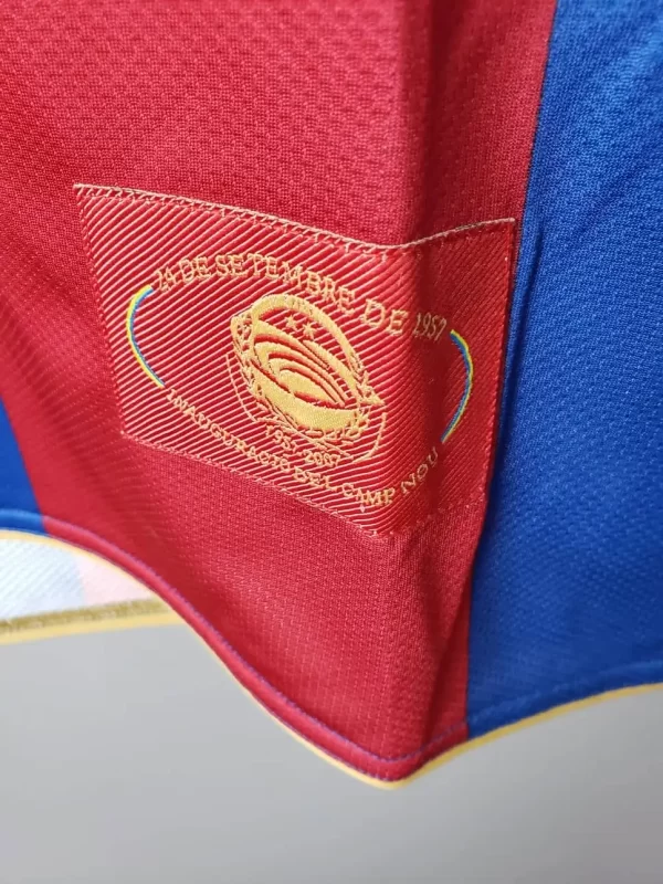 Barcelona 2007-08 Long Sleeves Home Retro Jersey - Image 4