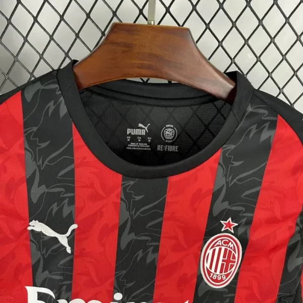 AC Milan 2025-26 Home Long Sleeve Jersey Fan Version - Image 4