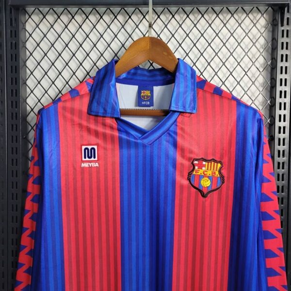 Barcelona 1992 Home Long Sleeve Retro Jersey - Image 4