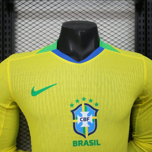 Brazil 2025-26 Home Long Sleeved Jersey Player Version - Image 5