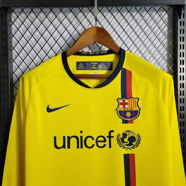 Barcelona 2008-09 Away Long Sleeve Retro Jersey - Image 5