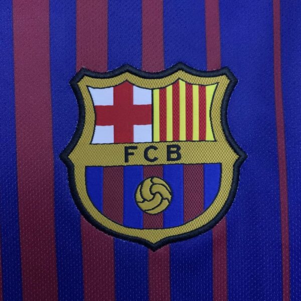 Barcelona 2017-18 Home Long Sleeve Retro Jersey - Image 5