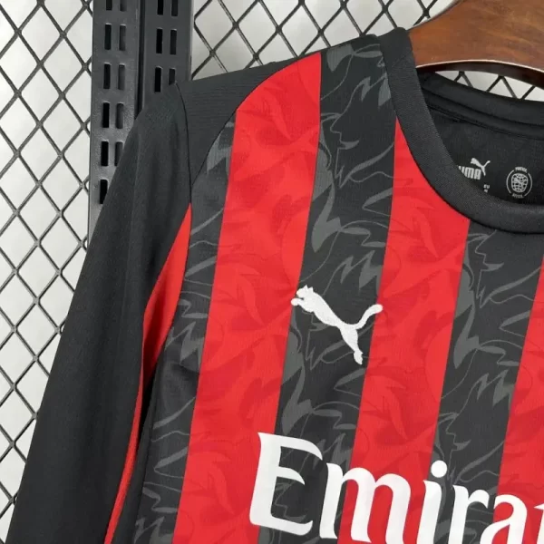 AC Milan 2025-26 Home Long Sleeve Jersey Fan Version - Image 6