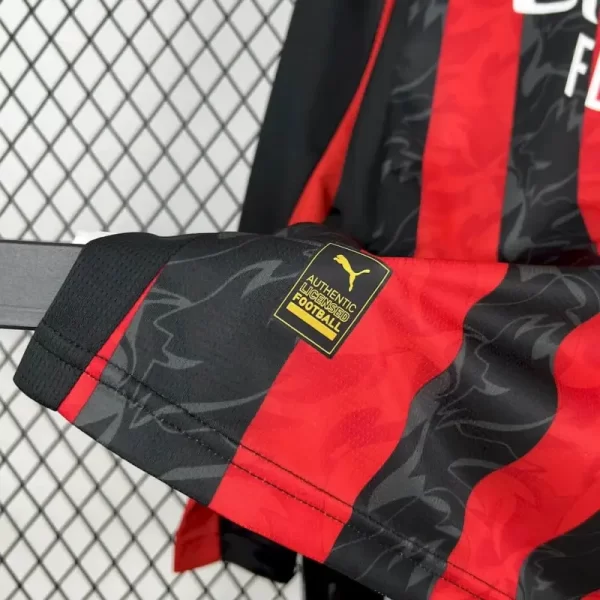 AC Milan 2025-26 Home Long Sleeve Jersey Fan Version - Image 7