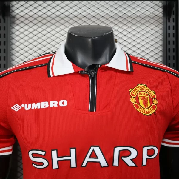 Manchester United 1998-99 Home Retro Jersey Player Version - Image 7