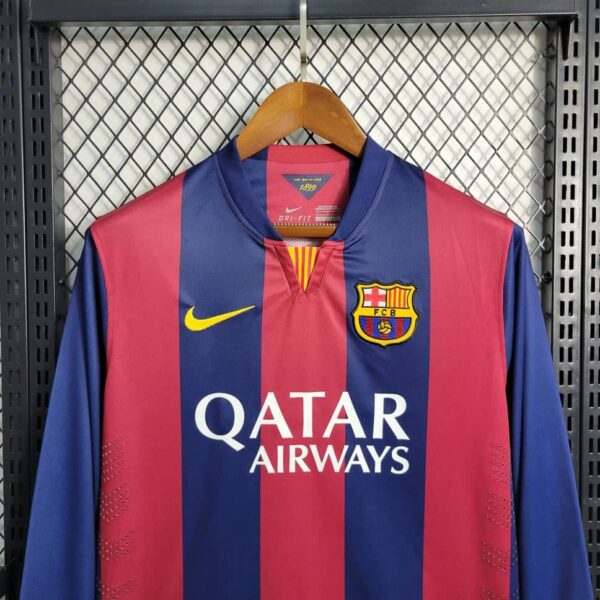 Barcelona 2014-15 Home Long Sleeve Retro Jersey - Image 7