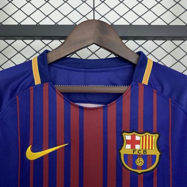 Barcelona 2017-18 Home Long Sleeve Retro Jersey - Image 7