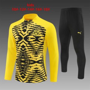 Dortmund 2024-25 Yellow (Camo Edition) Half Zip Long Sleeve Kids Training Kit