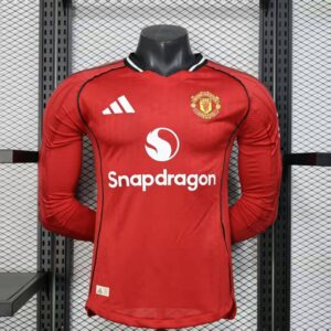 Manchester United 2025-26 Home Long Sleeve Jersey Player Version