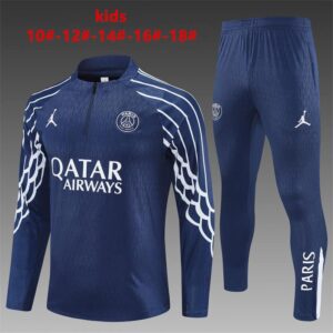 PSG Jordan 2025-26 Royal Blue (UCL Edition) Half Zip Long Sleeve Kids Training Kit