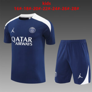 PSG Jordan 2025-26 Royal Blue Short Sleeve Kids Training Kit
