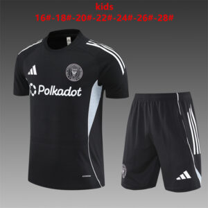 Inter Miami 2025-26 Black Short Sleeve Kids Training Kit