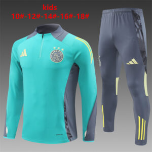 Ajax 2024-25 Green Half Zip Long Sleeve Kids Training Kit