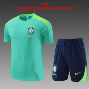Brazil 2024-25 Green Short Sleeve Kids Training Kit