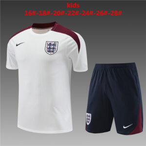 England 2024-25 White Short Sleeve Kids Training Kit