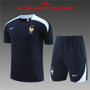 France 2024-25 Royal Blue Short Sleeve Kids Training Kit