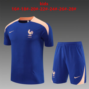 France 2025-26 Rainbow Blue Short Sleeve Kids Training Kit