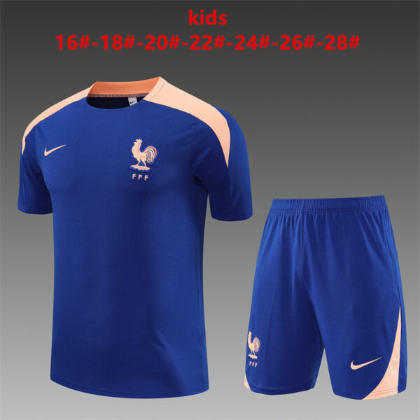 France 2025-26 Rainbow Blue Short Sleeve Kids Training Kit