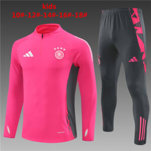 Germany 2024-25 Pink Half Zip Long Sleeve Kids Training Kit