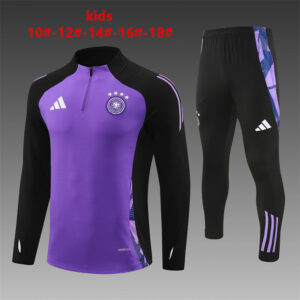 Germany 2024-25 Purple Half Zip Long Sleeve Kids Training Kit