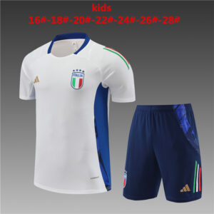 Italy 2024-25 White Short Sleeve Kids Training Kit
