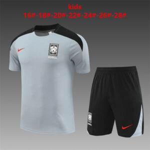 Korea 2024-25 Grey Short Sleeve Kids Training Kit