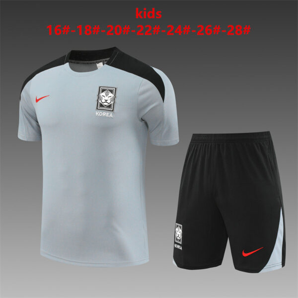 Korea 2024-25 Grey Short Sleeve Kids Training Kit