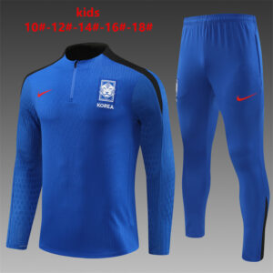 Korea 2024-25 Rainbow Blue Half Zip Long Sleeve Kids Training Kit