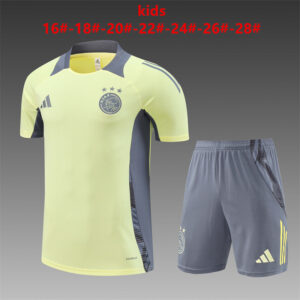 Ajax 2024-25 Light Yellow Short Sleeve Kids Training Kit