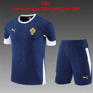 Portugal 2025-26 Royal Blue Short Sleeve Kids Training Kit