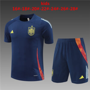 Spain 2024-25 Royal Blue Short Sleeve Kids Training Kit