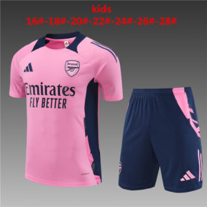 Arsenal 2024-25 Pink Short Sleeve Kids Training Kit