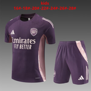 Arsenal 2024-25 Purple Short Sleeve Kids Training Kit