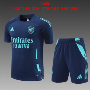 Arsenal 2024-25 Royal Blue Short Sleeve Kids Training Kit