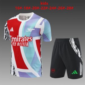 Arsenal 2024-25 White (Camo Edition) Short Sleeve Kids Training Kit