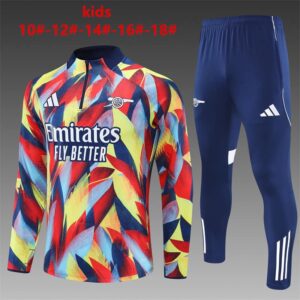 Arsenal 2025-26 Yellow Red (Camo Edition) Half Zip Long Sleeve Kids Training Kit